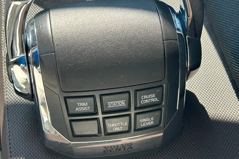  Yacht Photos Pics Control panel of a 2019 Cobalt R30 boat with various function buttons.