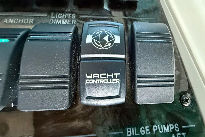 Seas The Day Yacht Photos Pics Yacht controller switch on 2014 Sea Ray 580 Sundancer dashboard.