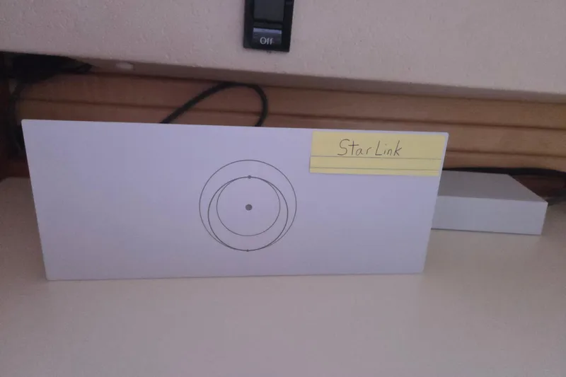 Here & Now Yacht Photos Pics Starlink router setup on Catalina 445 yacht, 2021 model.