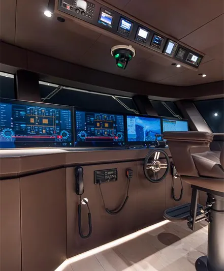 Doge 400 Yacht Photos Pics Modern Ocean King Doge 400 yacht cockpit with advanced navigation systems, 2027 model.