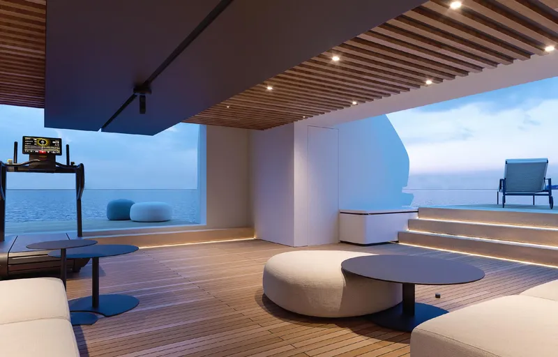 Doge 400 Yacht Photos Pics Luxurious Ocean King Doge 400 yacht interior, 2027 model, with modern design and ocean view.