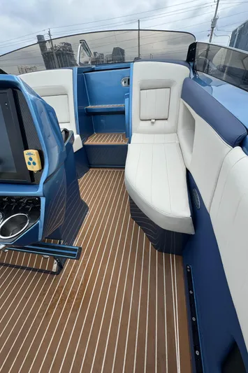  Yacht Photos Pics 2013 Nor-Tech 420 Monte Carlo interior with sleek seating and modern design.