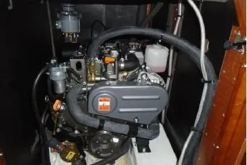 Grey Havens Yacht Photos Pics Engine compartment of a 2017 Beneteau Oceanis 38.1 sailboat.