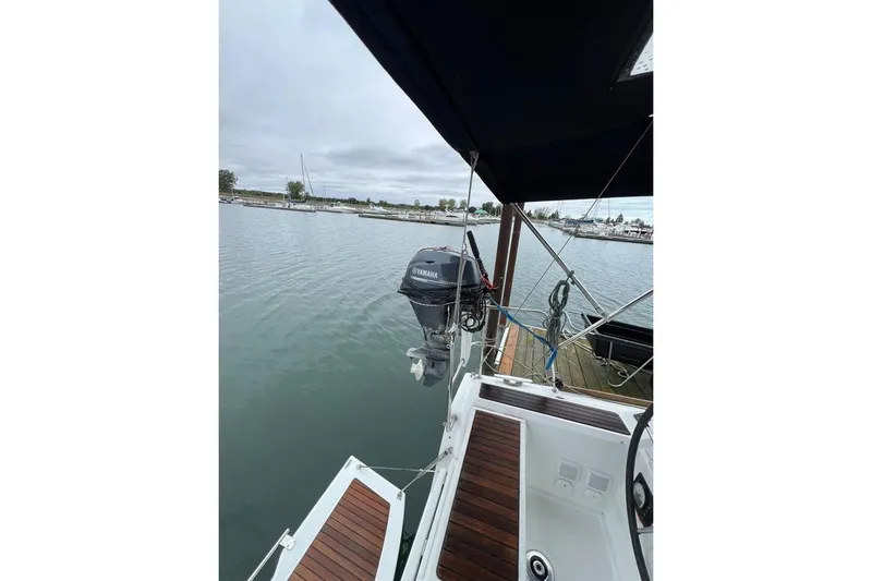 Grey Havens Yacht Photos Pics Beneteau Oceanis 38.1 yacht at dock, 2017 model.