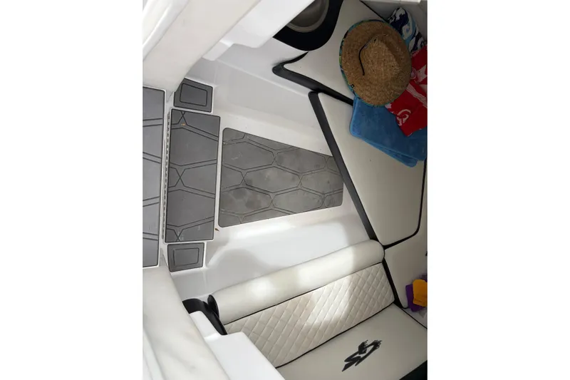  Yacht Photos Pics Interior of 2020 Glasstream 360 SCX boat with seating and accessories.