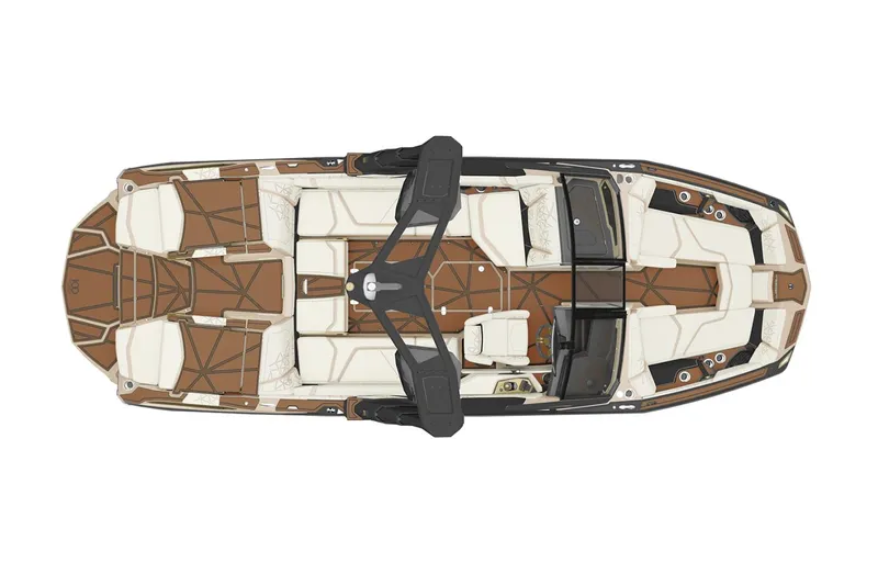 Motivated Yacht Photos Pics Manufacturer Provided Image: 2025 Nautique Super Air Nautique G23 Paragon, top view, luxury boat interior design.