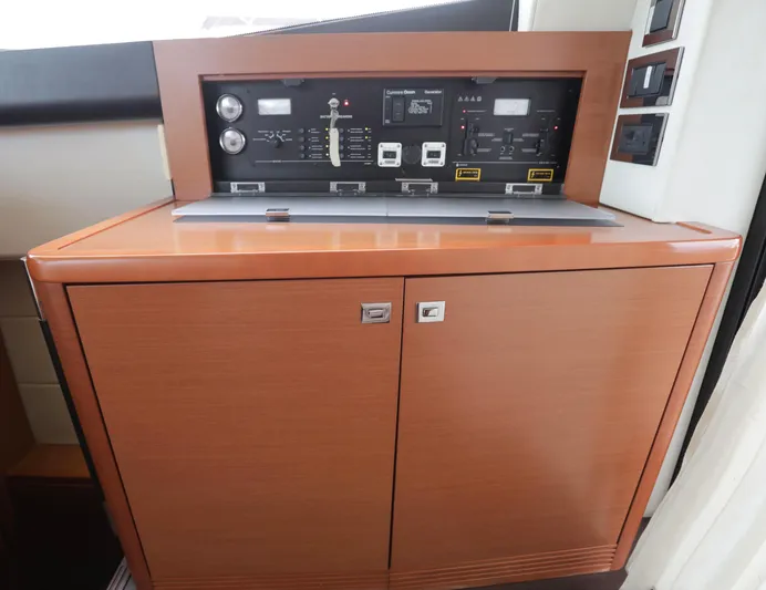 Perseus Yacht Photos Pics Control panel on a 2013 Prestige 500 yacht.