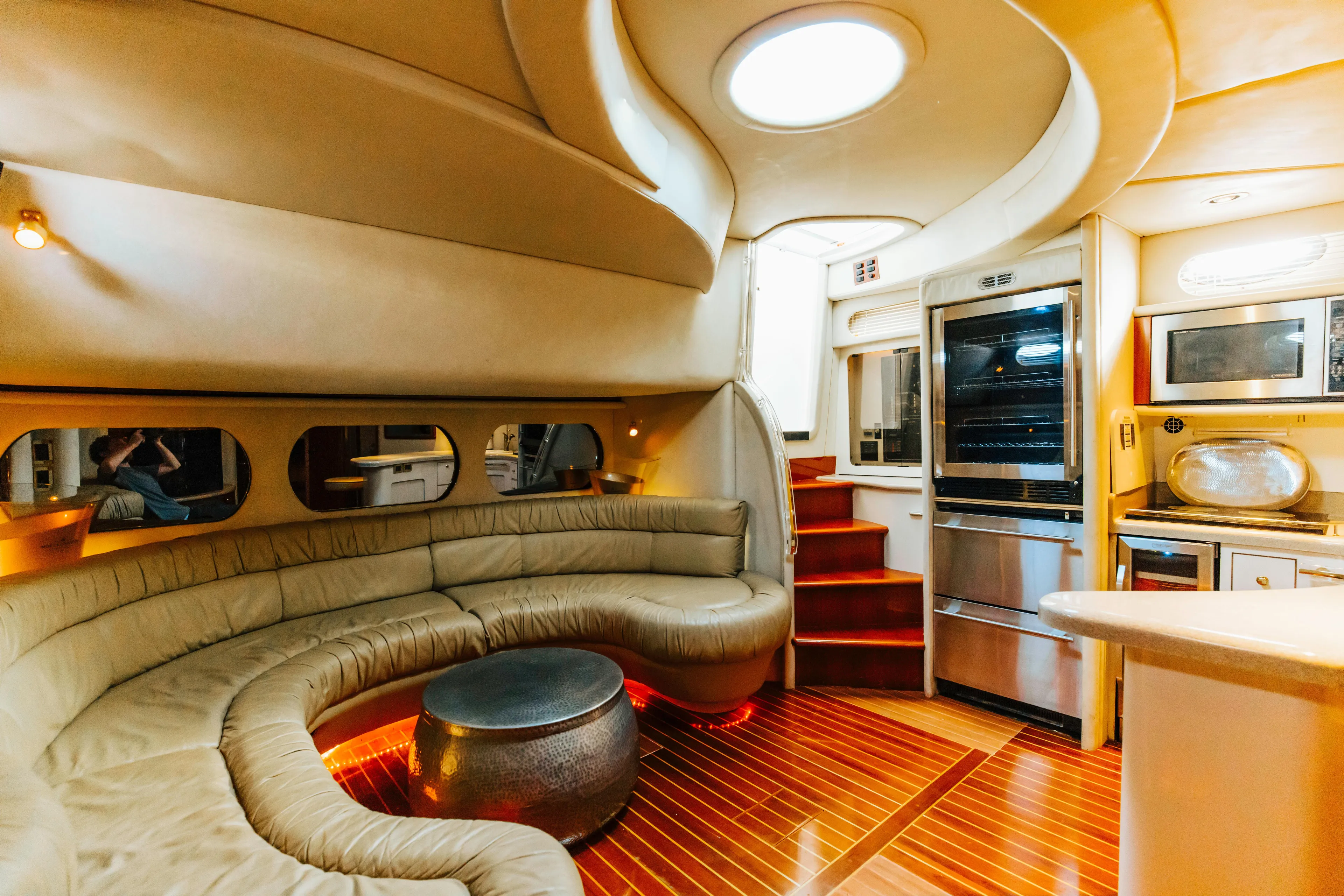  Yacht Photos Pics Luxurious interior of 1997 Sea Ray 630 Super Sun Sport yacht with modern amenities.