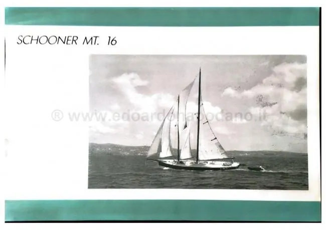  Yacht Photos Pics Classic 1984 Sciarrelli schooner sailing on open water under cloudy skies.
