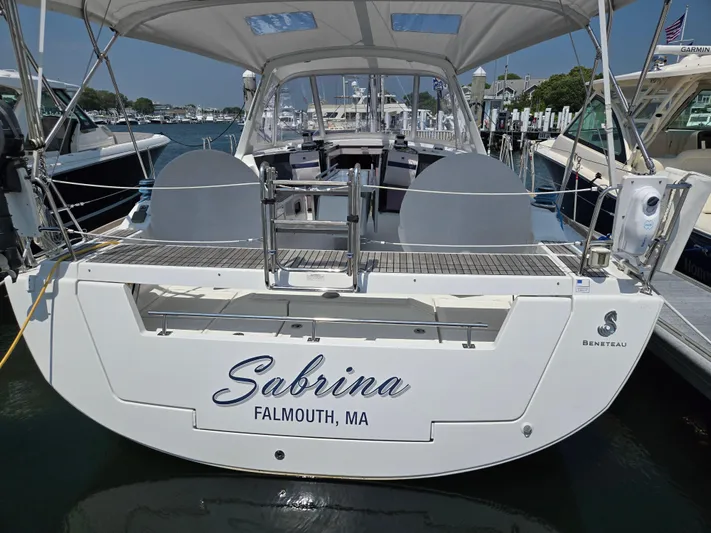 Sabrina Yacht Photos Pics Beneteau Oceanis 41 sailboat, 2013 model, docked in Falmouth, MA, named "Sabrina".