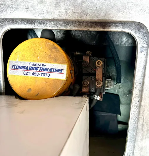 Reel Life Yacht Photos Pics Bow thruster installation in a 2015 Jupiter 41SB boat by Florida Bow Thrusters.
