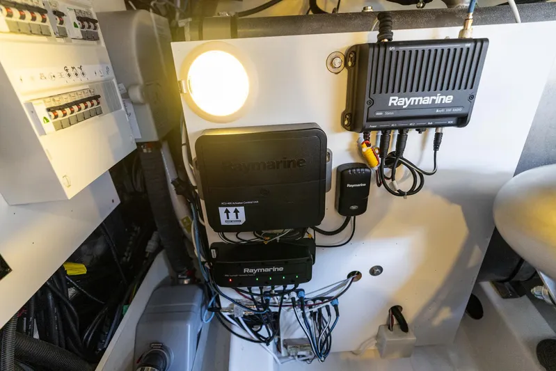 Living Out Loud Yacht Photos Pics Raymarine electronics setup in a 2020 Prestige 420 yacht.