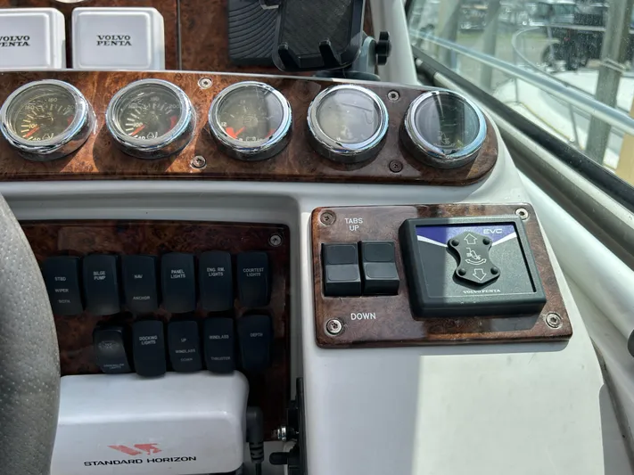  Yacht Photos Pics Control panel of a 2005 Formula 37 PC boat with Volvo Penta gauges.