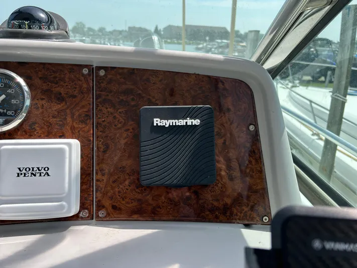  Yacht Photos Pics Dashboard of 2005 Formula 37 PC boat with Raymarine and Volvo Penta equipment.