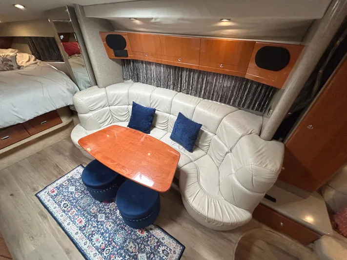  Yacht Photos Pics Luxurious interior of a 2005 Formula 37 PC yacht with plush seating and elegant decor.