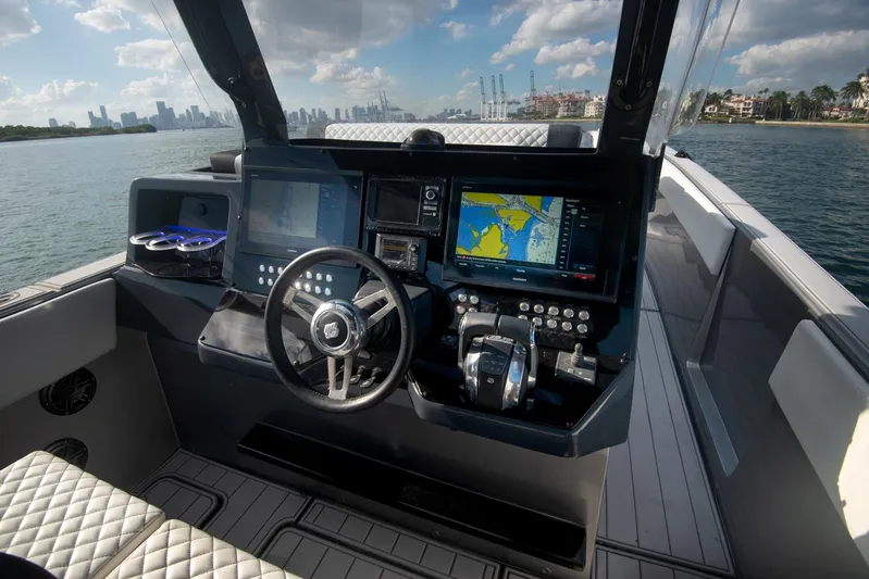  Yacht Photos Pics Cockpit of 2025 Sardine Marine Custom Race 55 boat with advanced navigation systems.