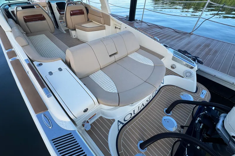  Yacht Photos Pics 2021 Chris-Craft Launch 31 GT boat interior with luxurious seating and elegant design.