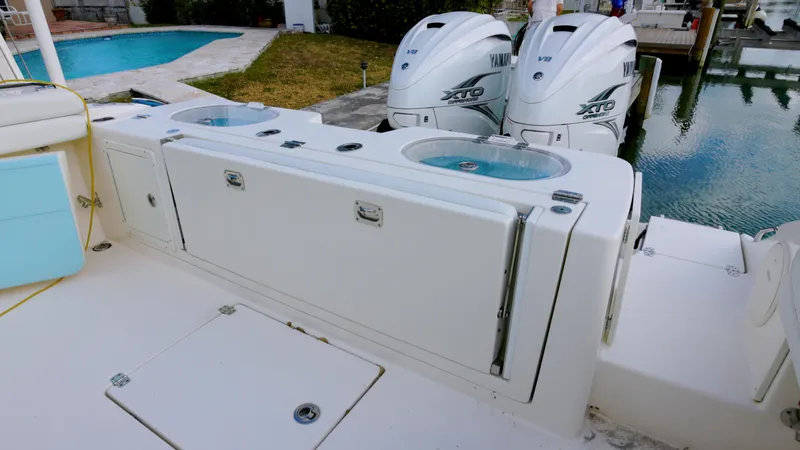  Yacht Photos Pics 2022 Cobia 350 Center Console boat with Yamaha engines and live wells.