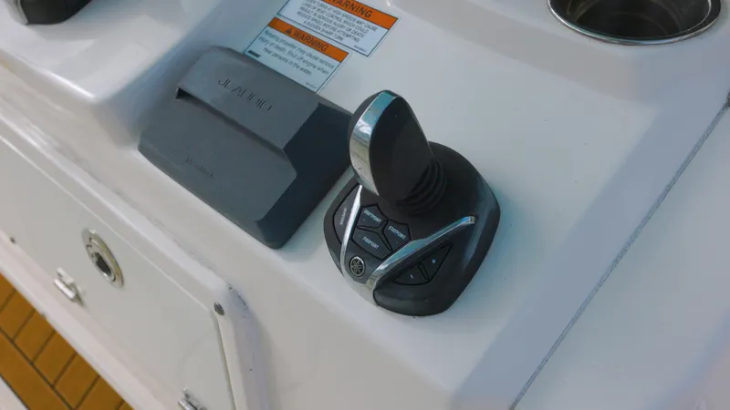  Yacht Photos Pics 2022 Cobia 350 Center Console joystick control on dashboard.