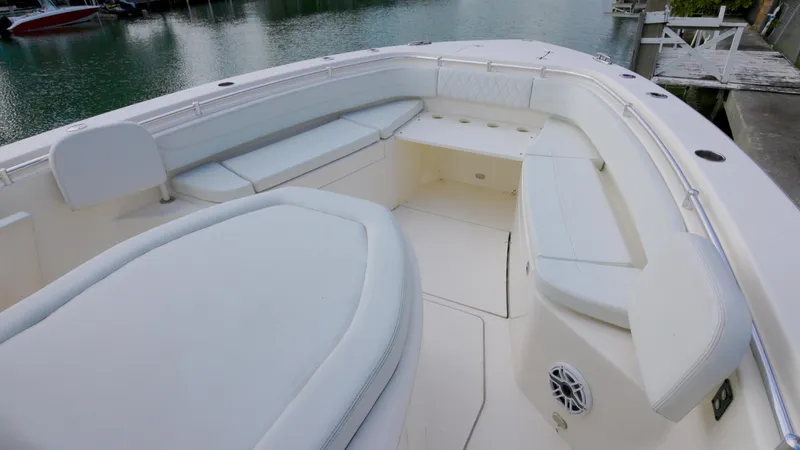  Yacht Photos Pics 2022 Cobia 350 Center Console boat with spacious seating and sleek design.