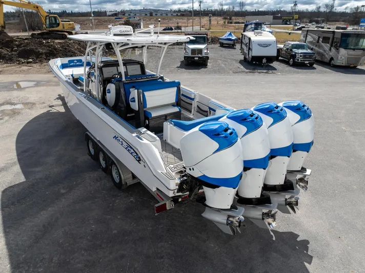  Yacht Photos Pics 2017 Nor-Tech 390 Sport Center Console boat with four powerful outboard engines.