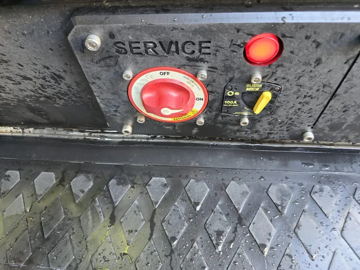 Dgs777 Yacht Photos Pics Control panel of DGS 777 Military Version 2022 with service switch and indicator lights.