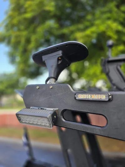 Dgs777 Yacht Photos Pics Close-up of DGS 777 Military Version 2022 equipment with LED lights outdoors.