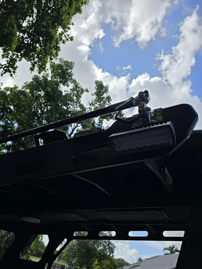 Dgs777 Yacht Photos Pics Rooftop of DGS 777 Military Version 2022 vehicle under a clear blue sky.
