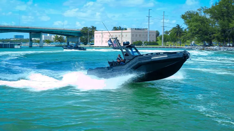 Dgs777 Yacht Photos Pics High-speed DGS 777 Military boat navigating waters, 2022 model.