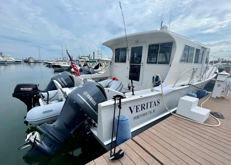 Veritas Yacht Photos Pics 2016 Wesmac 42 boat docked with Yamaha outboard engines.