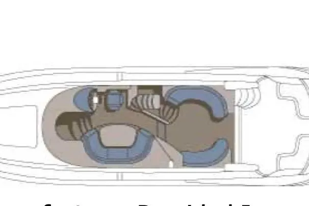  Yacht Photos Pics 2004 Sunseeker Manhattan 56 yacht interior layout with seating and stairs.