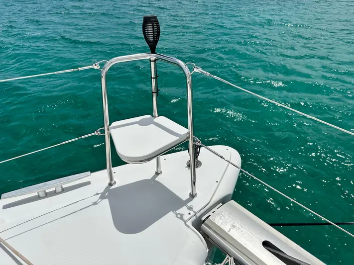  Yacht Photos Pics Lagoon 400 S2 catamaran deck with turquoise ocean view, 2014 model.
