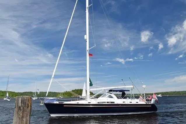  Yacht Photos Pics Sailing yacht Beneteau Oceanis 44 CC, 1995 model, on a sunny day at sea.