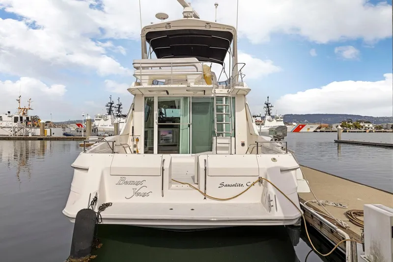  Yacht Photos Pics 1994 Sea Ray 550 Sedan Bridge yacht docked in Sausalito marina.
