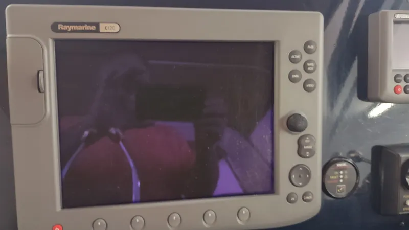  Yacht Photos Pics Raymarine C120 display on 2000 Tiara Yachts 3500 Open dashboard.