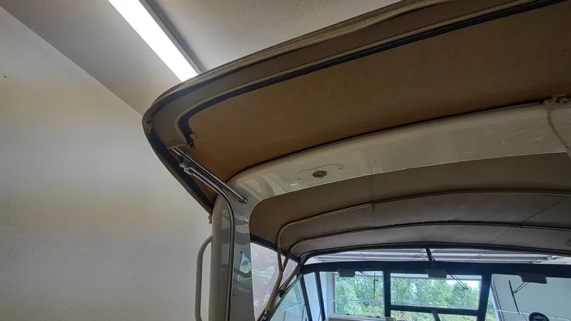  Yacht Photos Pics 2000 Tiara Yachts 3500 Open boat interior, showcasing the roof and window details.