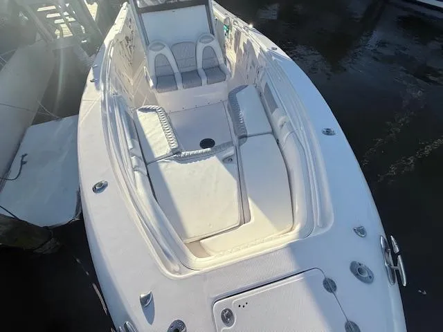  Yacht Photos Pics 2014 Everglades 355 Center Console boat with spacious seating and sleek design.
