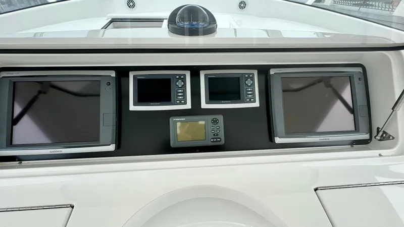  Yacht Photos Pics 2012 Viking 42 Open dashboard with navigation systems.