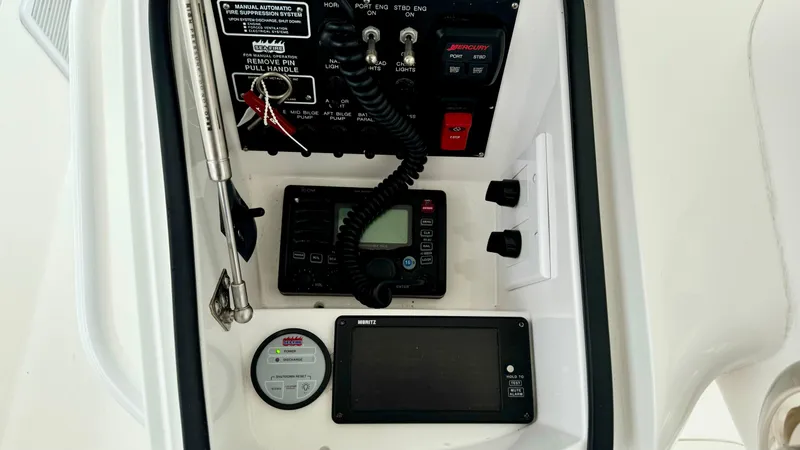  Yacht Photos Pics Control panel of 2012 Viking 42 Open yacht.