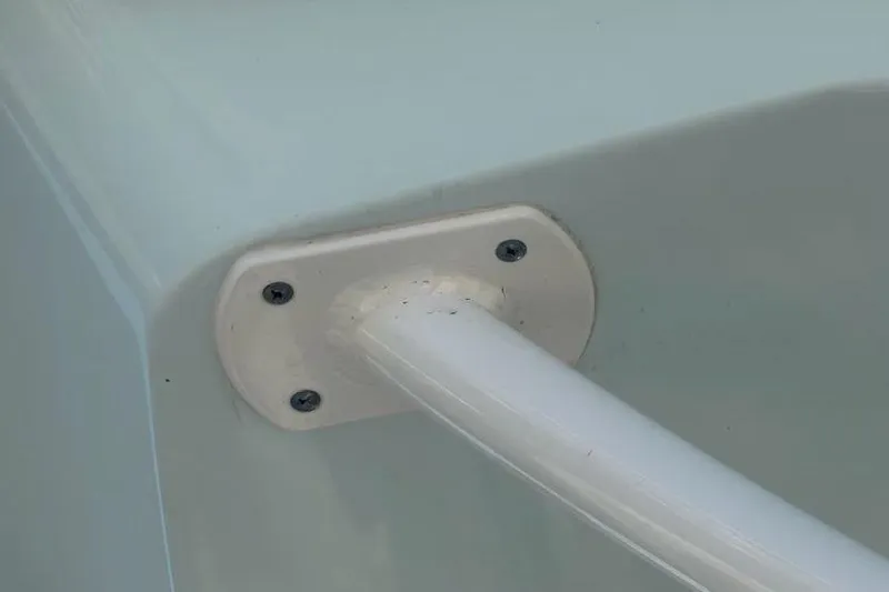  Yacht Photos Pics Close-up of a 2018 Sea Fox 328 Commander boat's mounted rod holder.