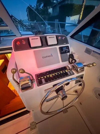  Yacht Photos Pics Helm of 2006 Tiara Yachts 3200 Open with Garmin navigation system.