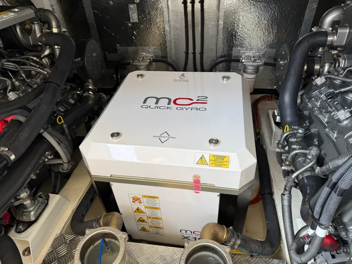  Yacht Photos Pics Engine room of 2024 Greenline 48 Fly featuring MC2 Quick Gyro stabilizer.