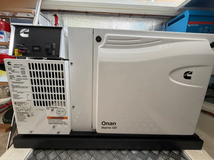  Yacht Photos Pics Cummins Onan Marine QD generator in a 2024 Greenline 48 Fly yacht engine room.