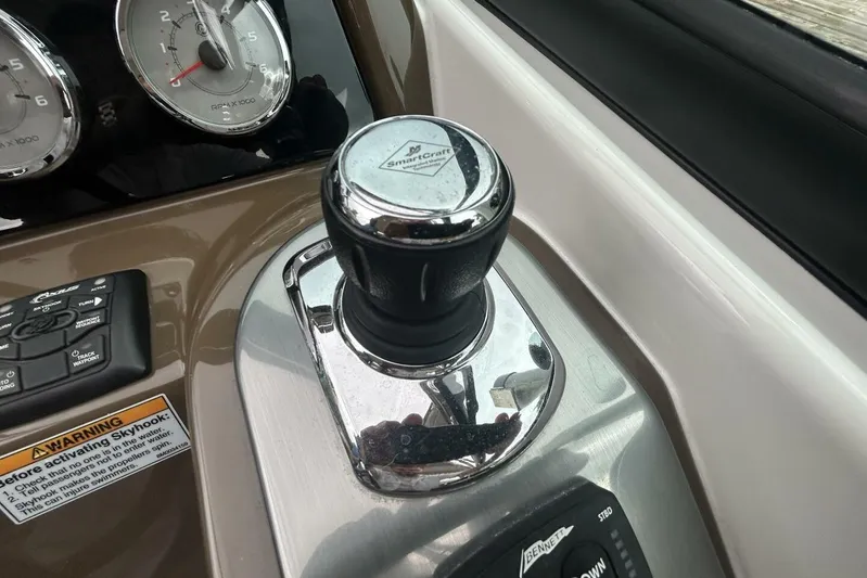  Yacht Photos Pics 2016 Formula 350 Sunsport boat control panel with joystick and gauges.