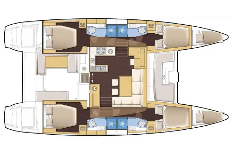 Ariel III Yacht Photos Pics Cabin Layout (4 Cabin 4 Head)