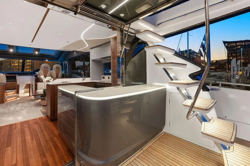 S72531 Yacht Photos Pics Luxurious interior of 2025 Princess S72 yacht with modern design and elegant finishes.