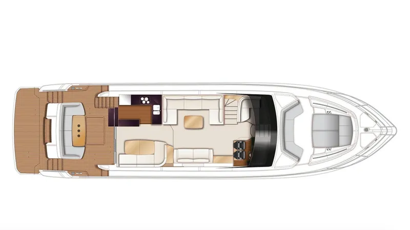  Yacht Photos Pics Top view layout of 2017 Princess 68 yacht interior design.