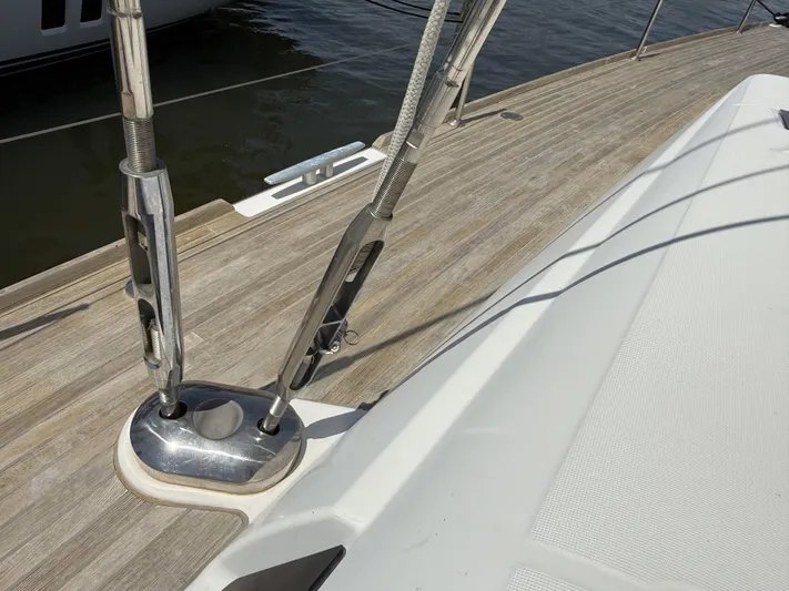 Blue Pearl Yacht Photos Pics Deck of 2016 Beneteau Oceanis 60 sailboat with rigging details.