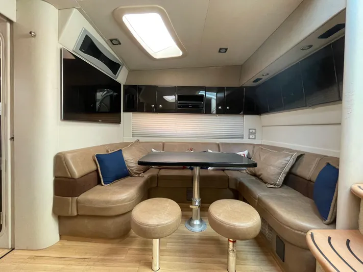  Yacht Photos Pics Luxurious interior of a 2014 Formula 45 Yacht with elegant seating and modern design.