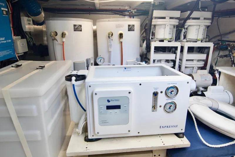 Pangea Yacht Photos Pics Water filtration system in a 2007 Norseman 560 Sedan yacht engine room.